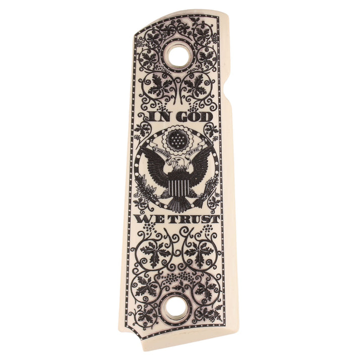 Custom Grips in Ivory Finished Engraved by Seattle Engraving Center