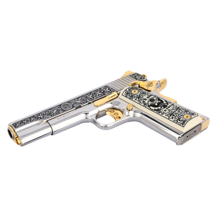 Kimber 1911 Stainless II, 45 ACP, Celestial Vines, High Polished Stainless Steel with 24 Karat Gold Accents