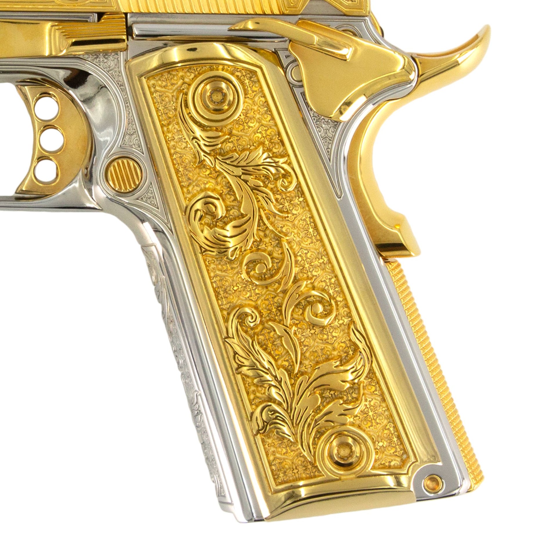 French Baroque Engraved Full Size 1911 Grips