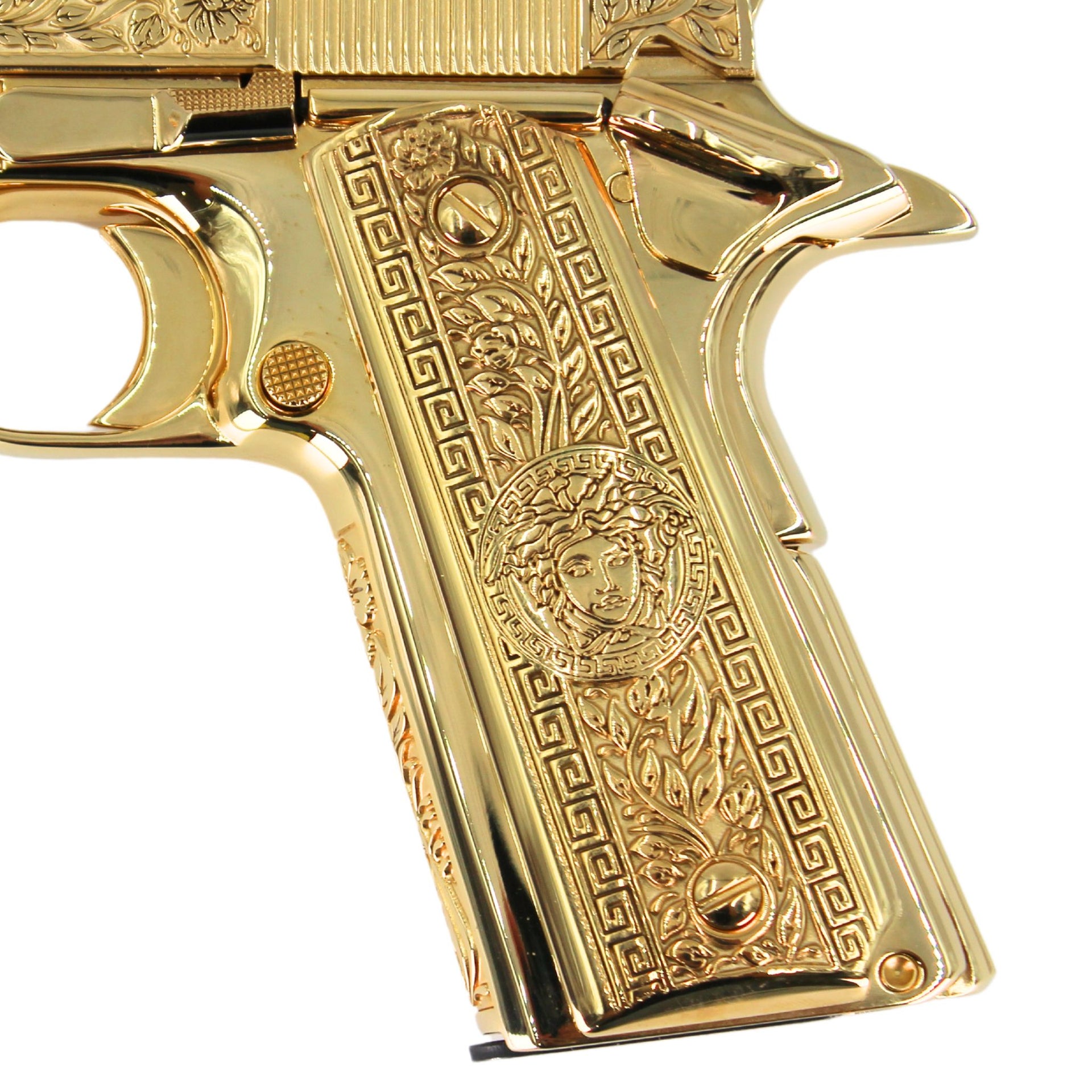 Custom 24K Gold Grips in Italian Renaissance Design by Seattle Engraving Center
