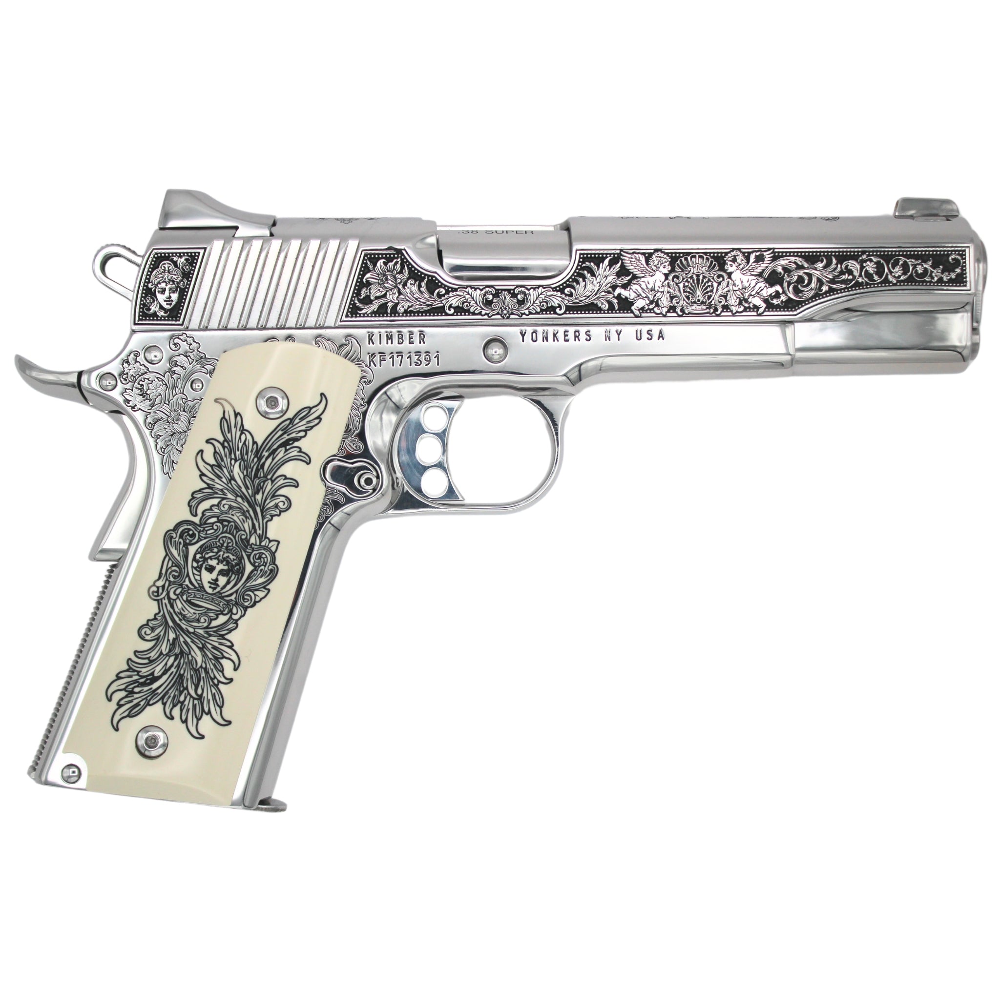Kimber 1911 38 Super Stainless Steel Engraved Custom Pistol