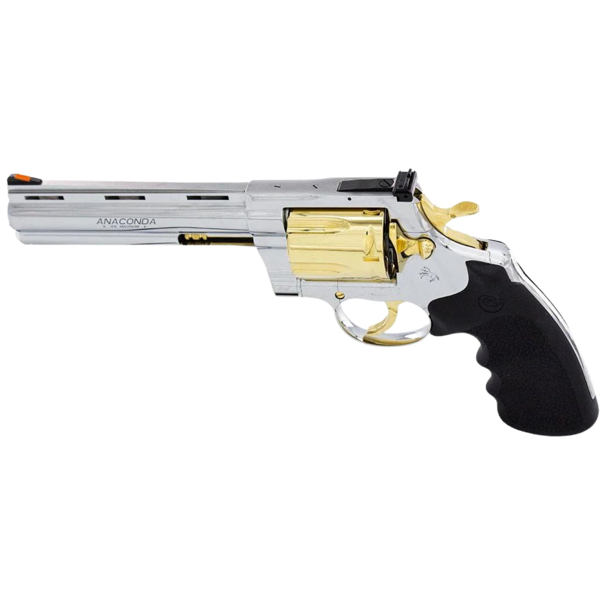Colt Anaconda, 6", .44 Magnum, High Polished Stainless Steel & 24kt Gold Plated Accent, SKU: 6705454612582, 24 karat gold gun, 24 Karat Gold Firearm