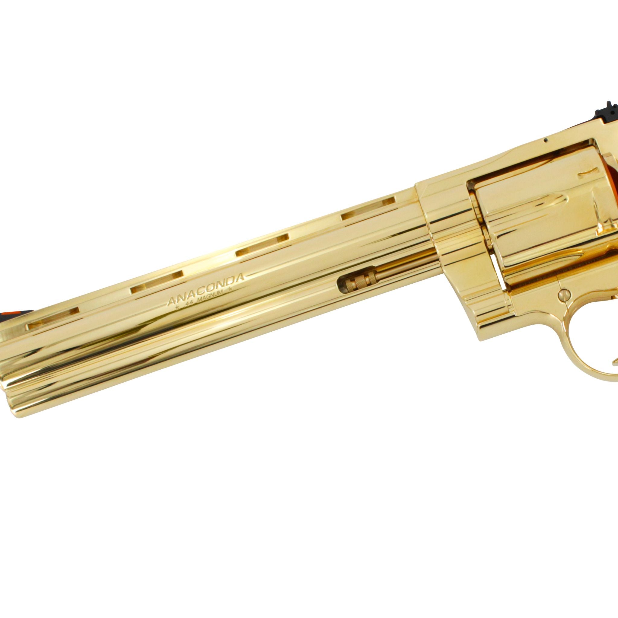 Colt Anaconda, 8", .44 Magnum, 24 karat Gold Plated SKU: 6707256393830, 24 karat gold gun, 24 Karat Gold Firearm