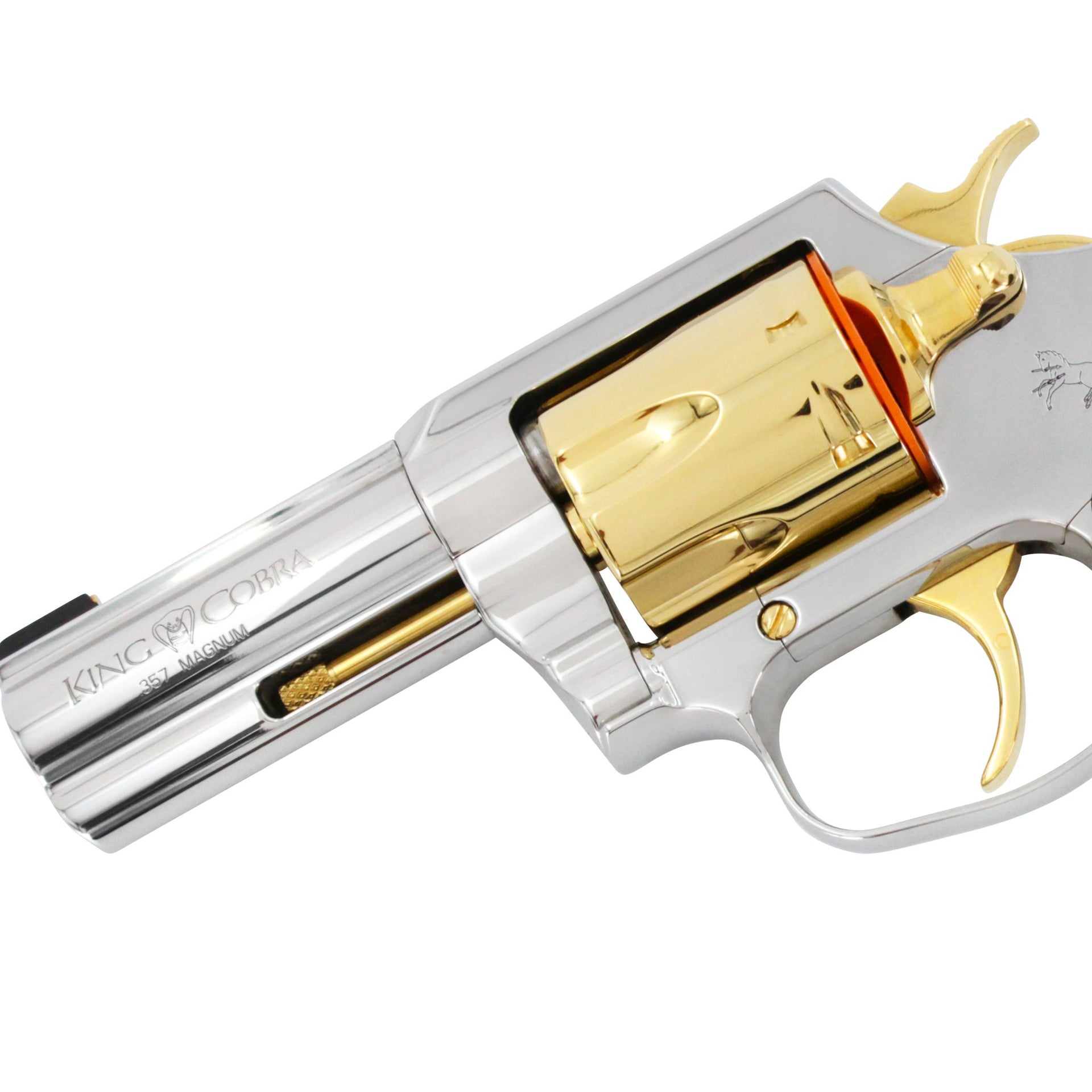 Colt King Cobra, 3", 357 Magnum, High Polish Stainless Steel, with 24K Gold Accents