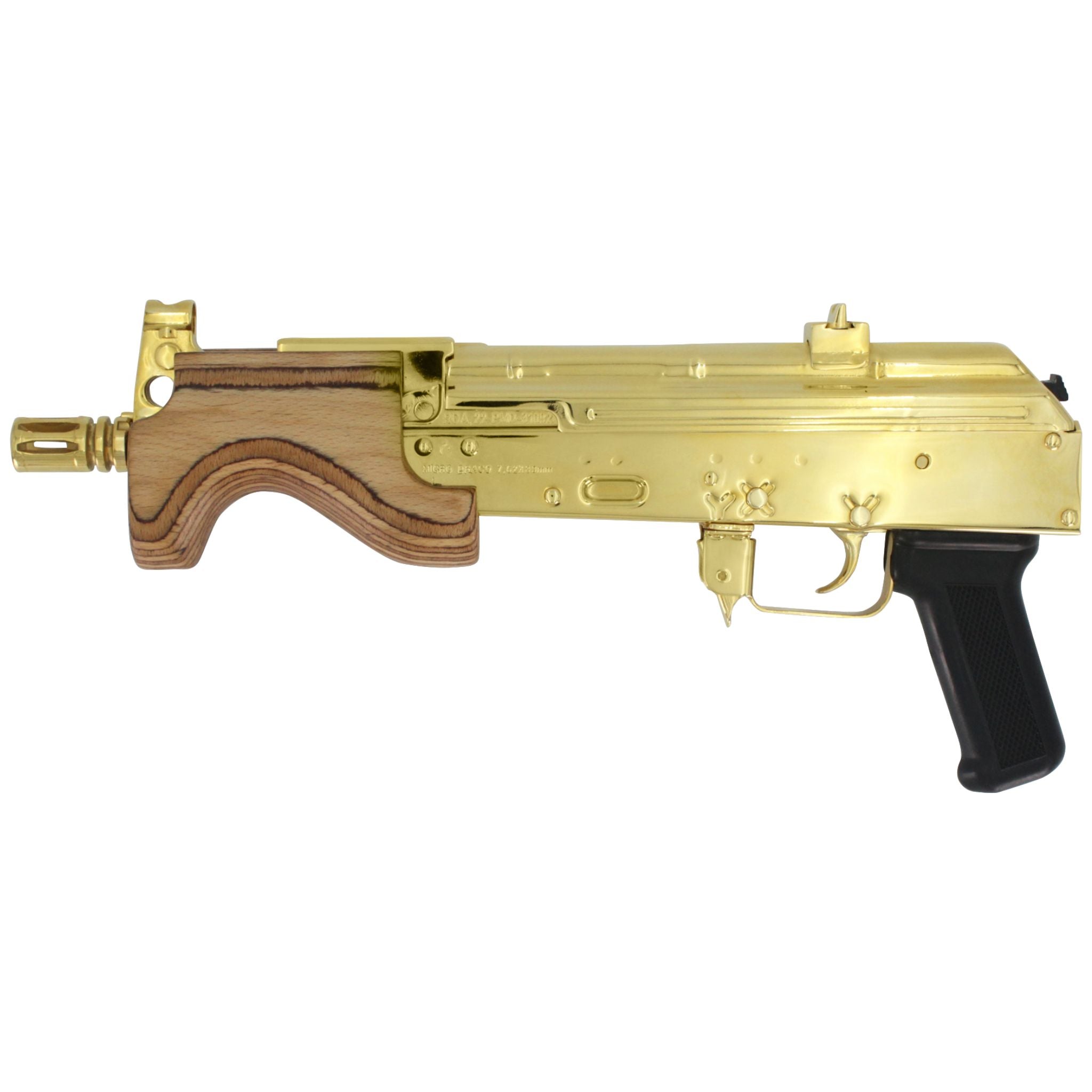 Century Arms Micro Draco, 24K Gold, 7.62 x 39mm, Standard 30rd Magazine, SKU: 7026624921702,  HG2797N