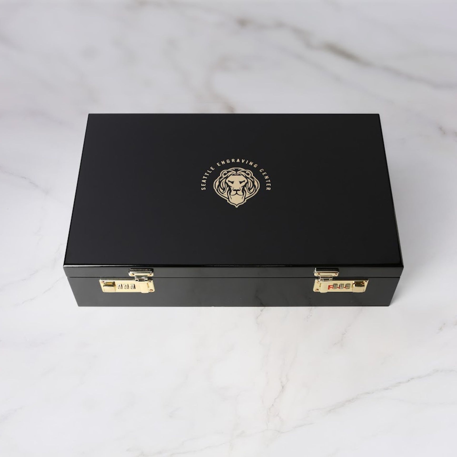 Custom Seattle Engraving Center Wood Case Black, 7010459091046, 1911 custom case, Desert Eagle custom case, Colt Python custom case, Colt Anaconda custom case
