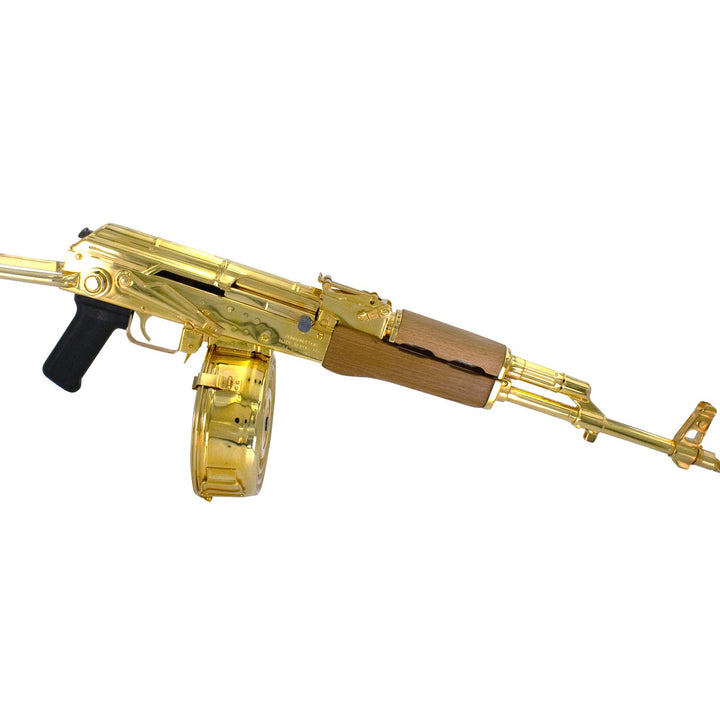 Century Arms Underfolder, 7.62x39mm, 24k Gold Plated with a 24k Gold Plated Drum, 6838915727462