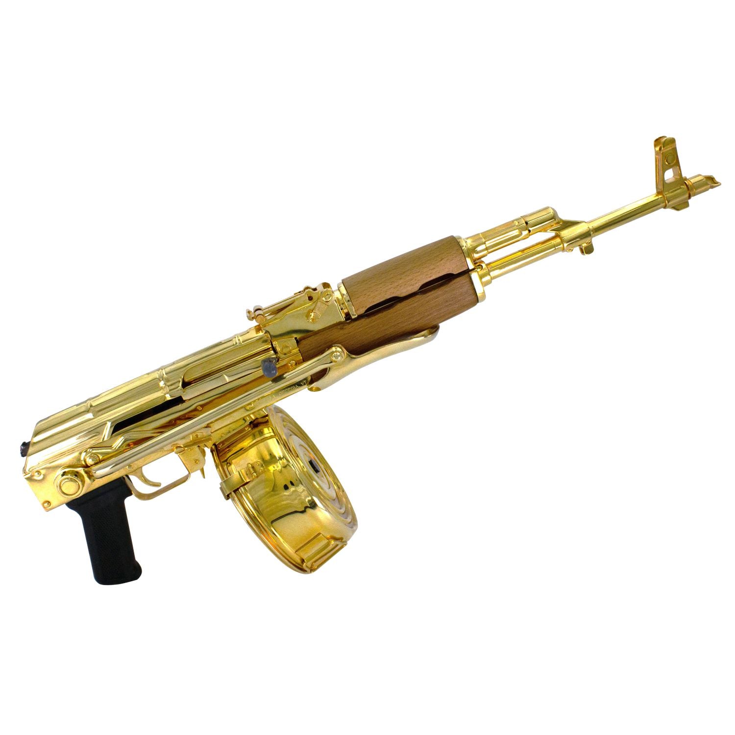 Century Arms Underfolder, 7.62x39mm, 24k Gold Plated with a 24k Gold Plated Drum, 6838915727462