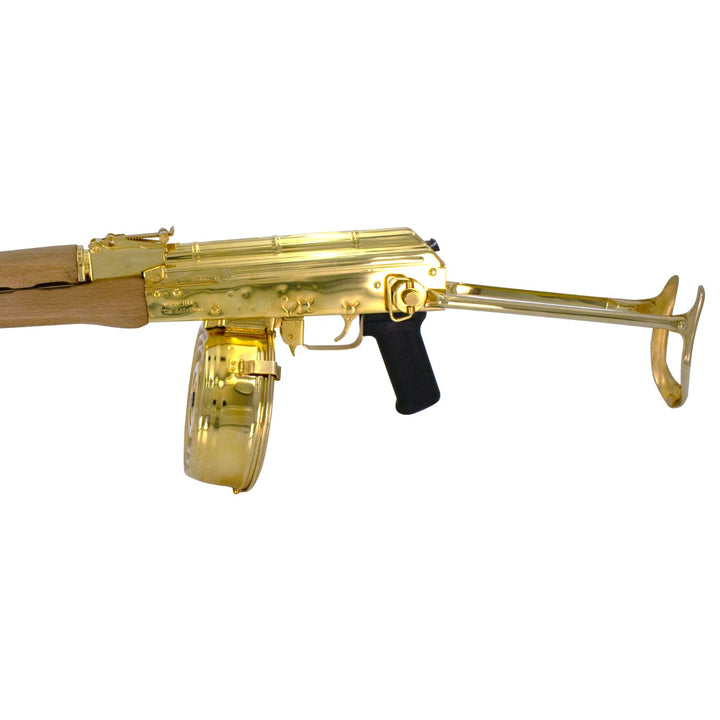 Century Arms Underfolder, 7.62x39mm, 24k Gold Plated with a 24k Gold Plated Drum, 6838915727462
