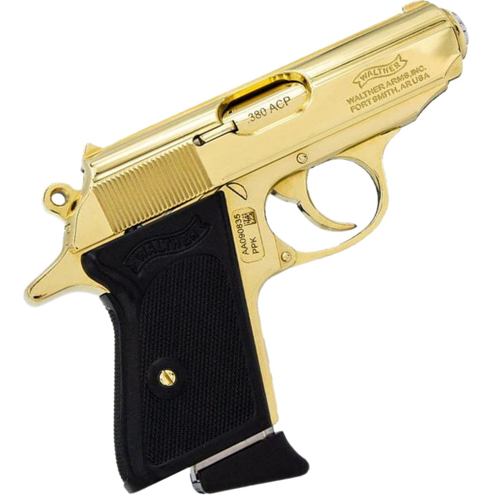 Walther PPK, .380 ACP, 3.3" 24kt Gold Plated, SKU: 6574191804518, Gold PPK