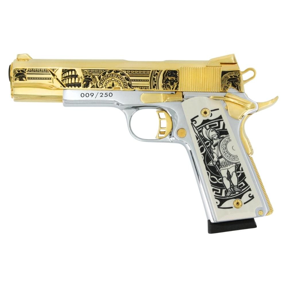 Rock Island Pistol Rock Island Standard FS, 45 ACP, Titan, White Chrome, 24K Gold Accents
