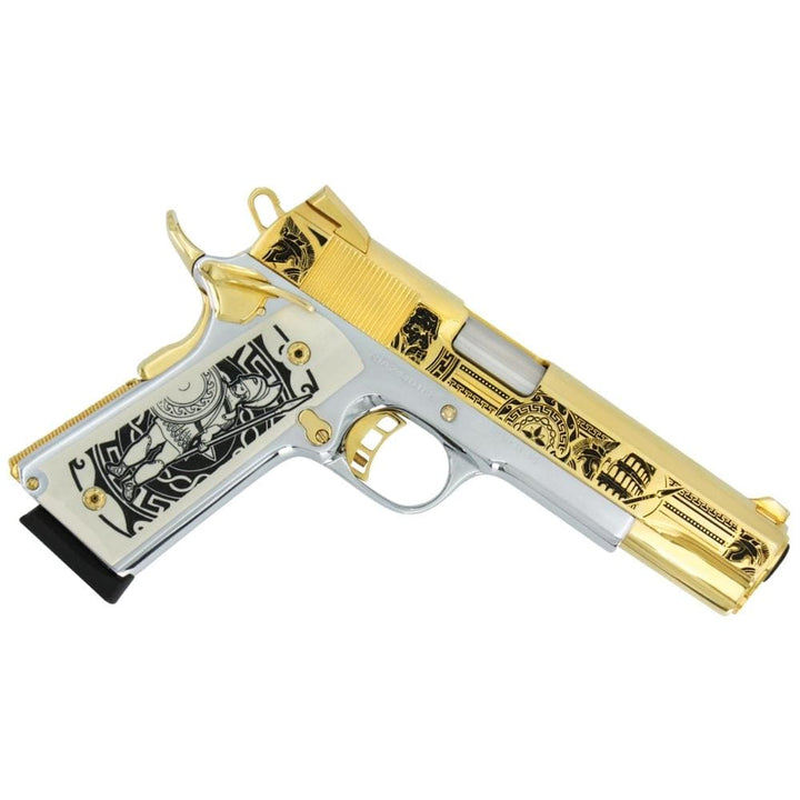 Rock Island Pistol Rock Island Standard FS, 45 ACP, Titan, White Chrome, 24K Gold Accents
