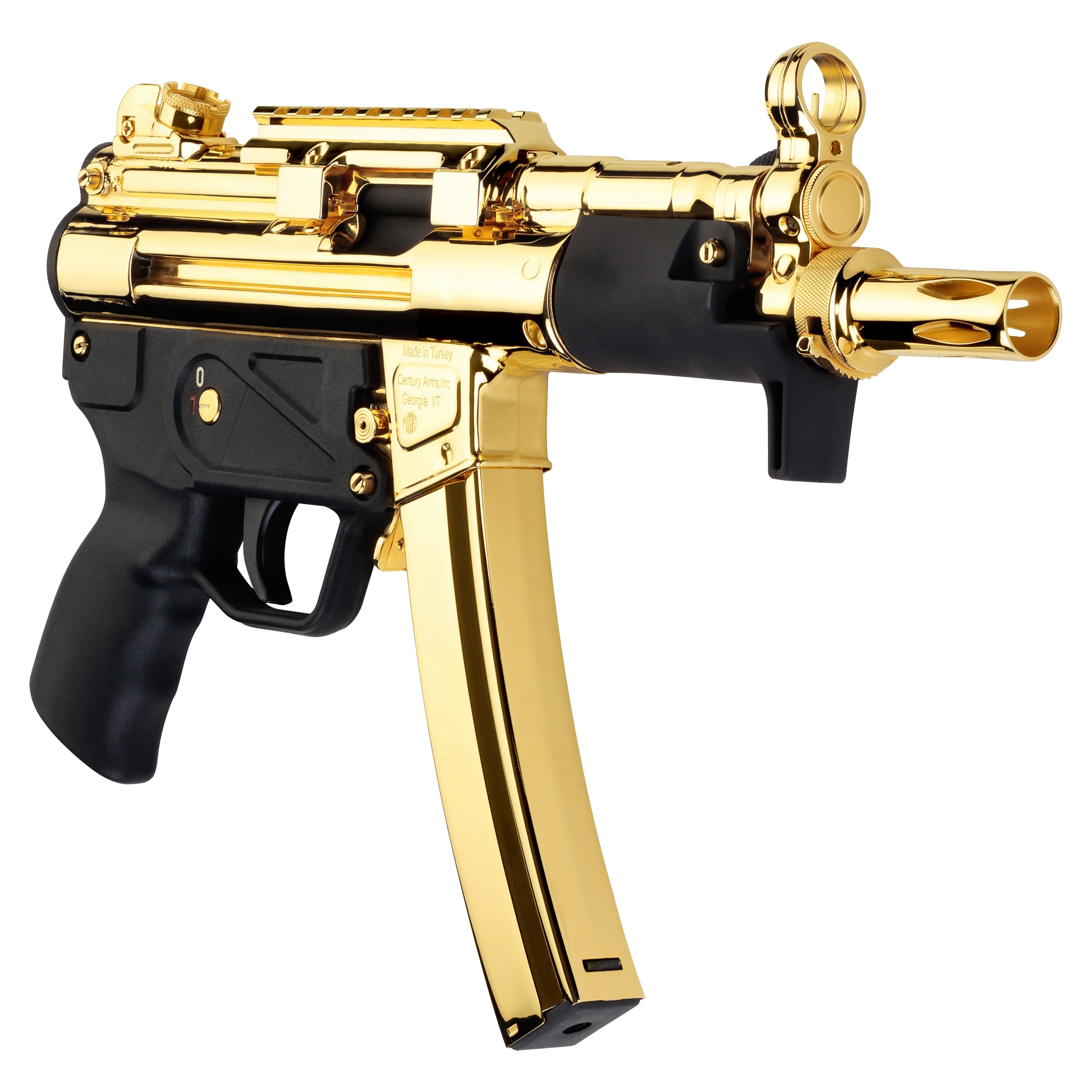 Century Arms, AP5-P Grey Team 24K Gold Plated 9mm Luger 14.9" Barrel 30-Rounds Black Furniture-2