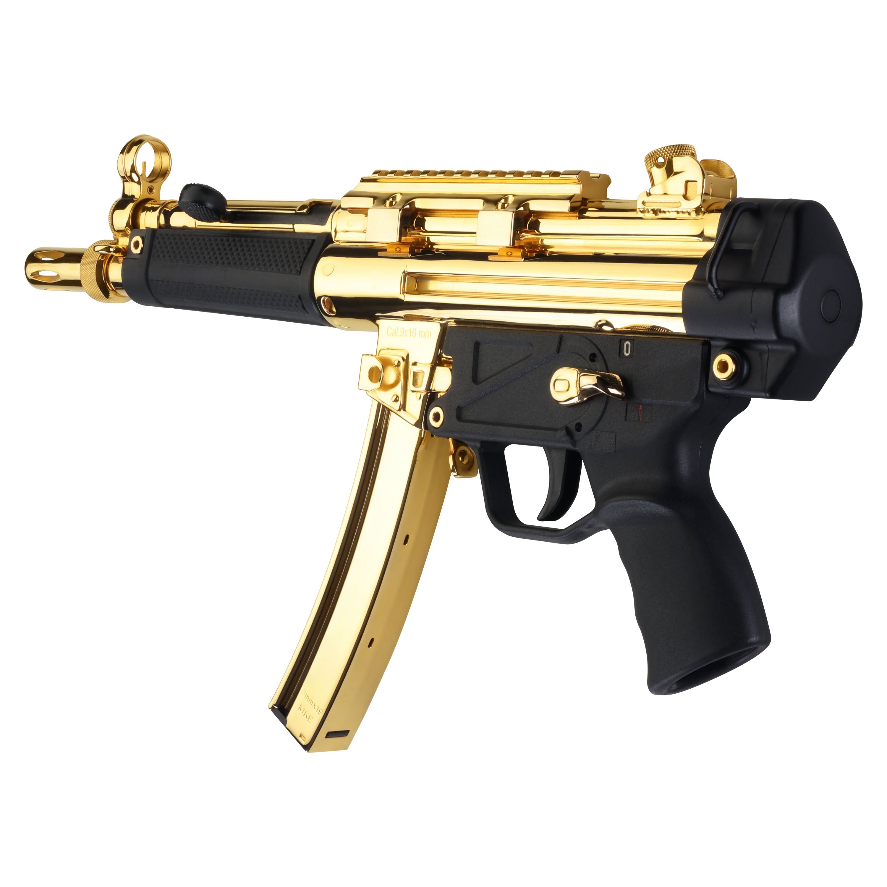 Century Arms 24K Italian Gold HG6034ALN AP5 CORE 9mm Luger 30+1 8.90" Threaded Barrel, Black, Stamped Metal Rec, Fixed Front/Drum Rear Sights, Includes Sling (2 Mag)-3