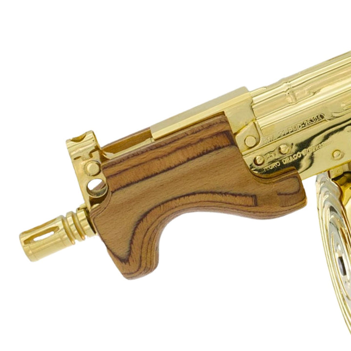 Century Arms Micro Draco, 7.62 x39mm, 24k Gold Plated WITH/Gold plated Drum, SKU: 6717974937702, Gold AK47,  24k Gold AK , Gold Micro Draco