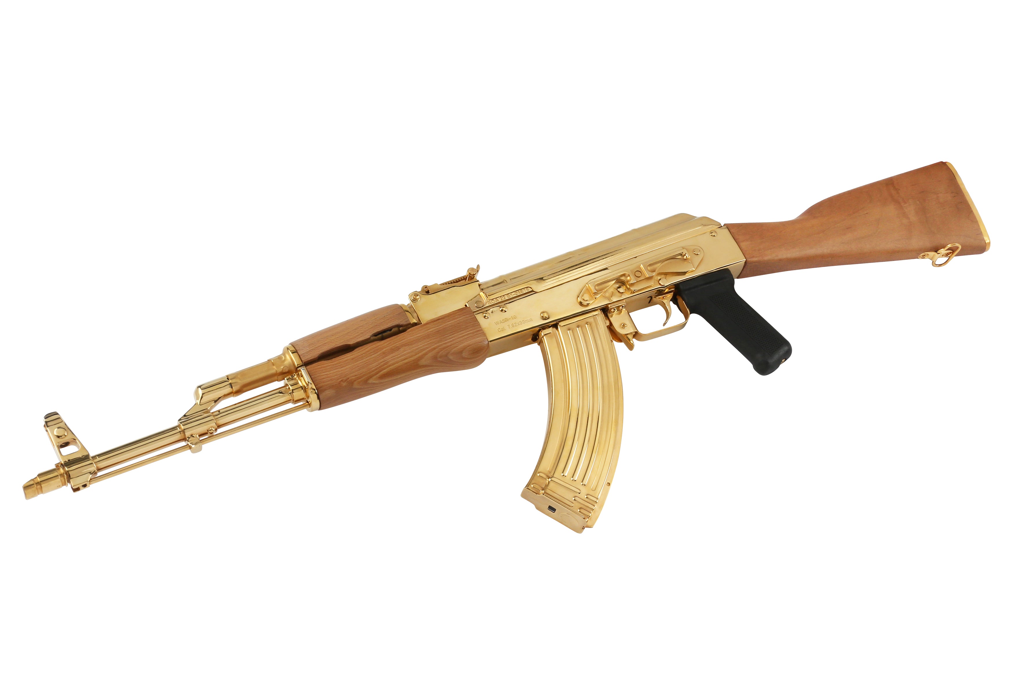 Century Arms AK 47 WASR-10 24K Gold Plated 7.62 X 39 16.25" Barrel 30-Rounds Wood Furniture