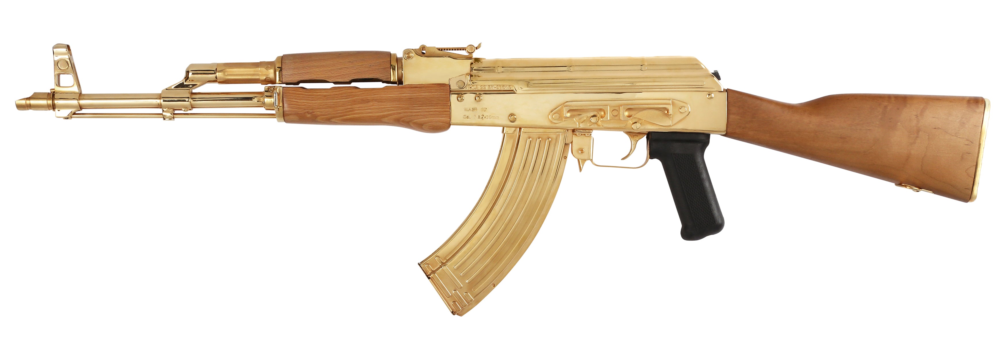 Century Arms AK 47 WASR-10 24K Gold Plated 7.62 X 39 16.25" Barrel 30-Rounds Wood Furniture