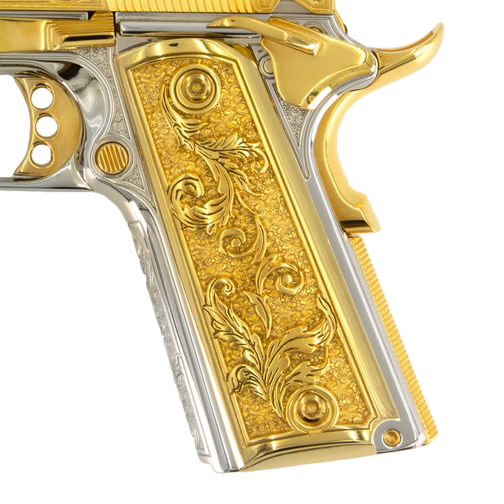 Custom Grips in 24K Gold in French Baroque Design by Seattle Engraving Center