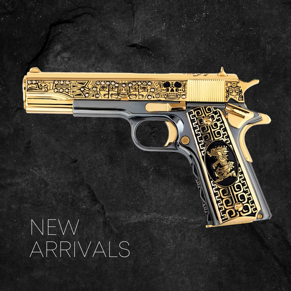 Colt 1911 38 Super 24K Gold Custom with Diamonds