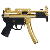 Century Arms AP5-P Core 9mm pistol with 24K gold plated finish and black furniture shown in full left-side profile with 30-round magazine.