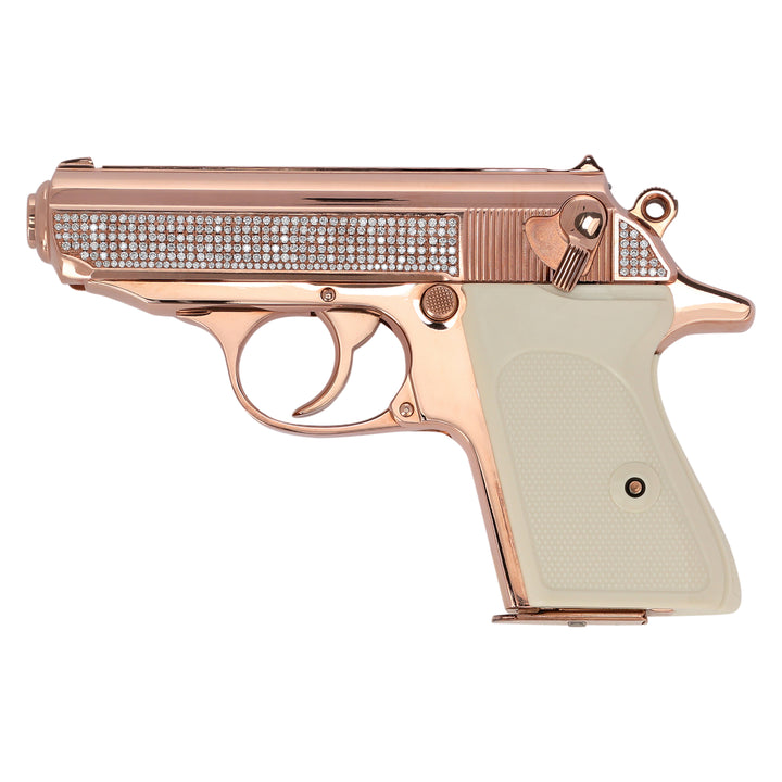 Oasis Diamonds : Walther PPK, 15 carat diamonds, 18K Rose Gold,UPC # 723364209932
