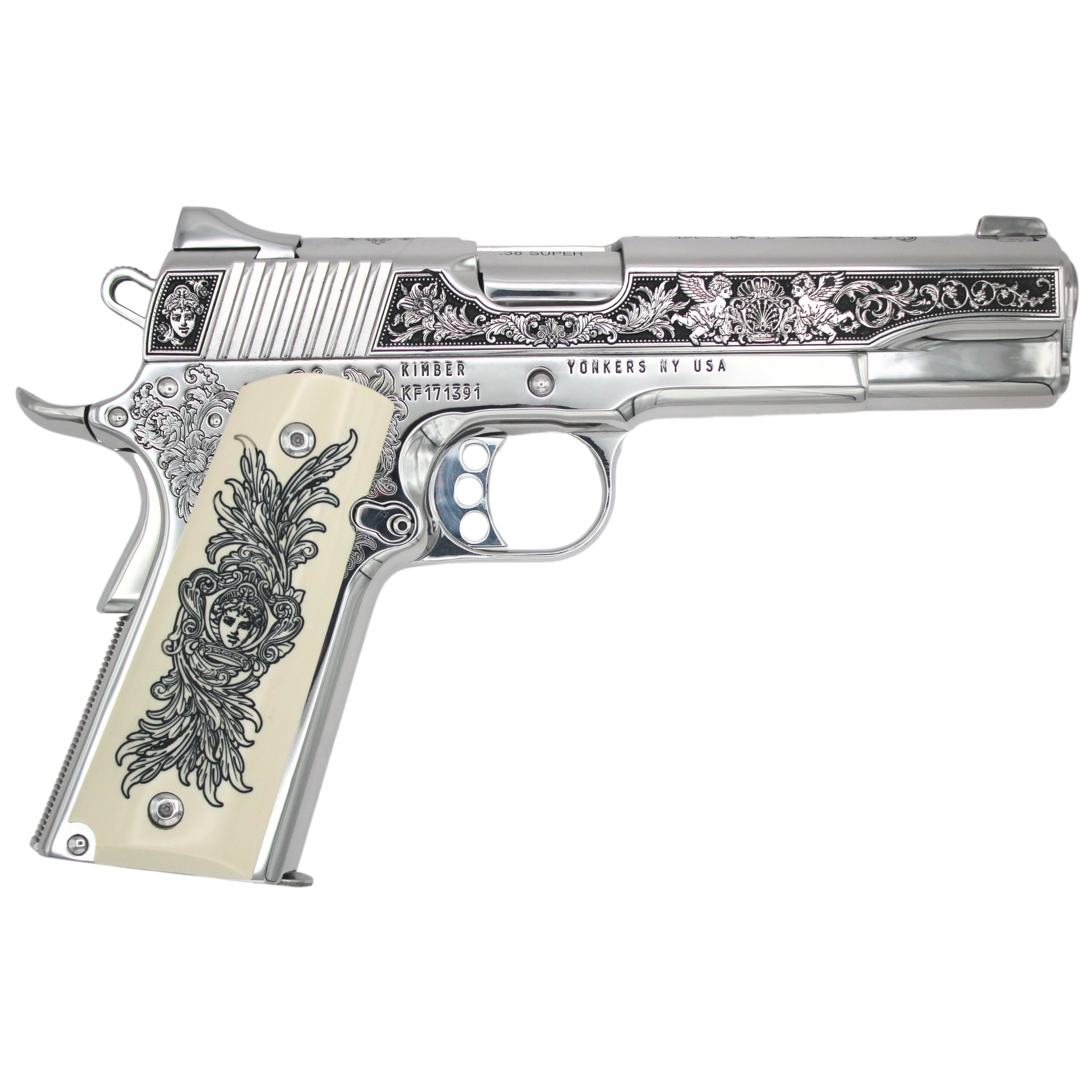 Kimber 1911 Stainless II, 38 Super, Gardens of Versailles, All High Polished Stainless Steel