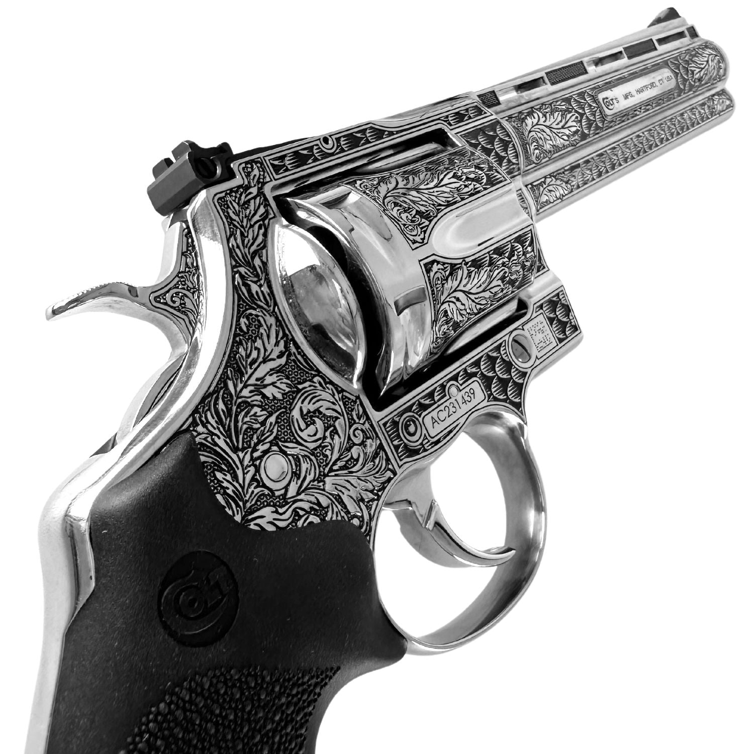 Colt Anaconda, 6", .44 Magnum, Engraved High Polished Stainless Steel, SKU: 6966458679398