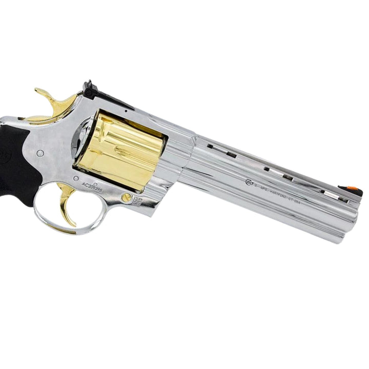Colt Anaconda, 6", .44 Magnum, High Polished Stainless Steel & 24kt Gold Plated Accent, SKU: 6705454612582, 24 karat gold gun, 24 Karat Gold Firearm