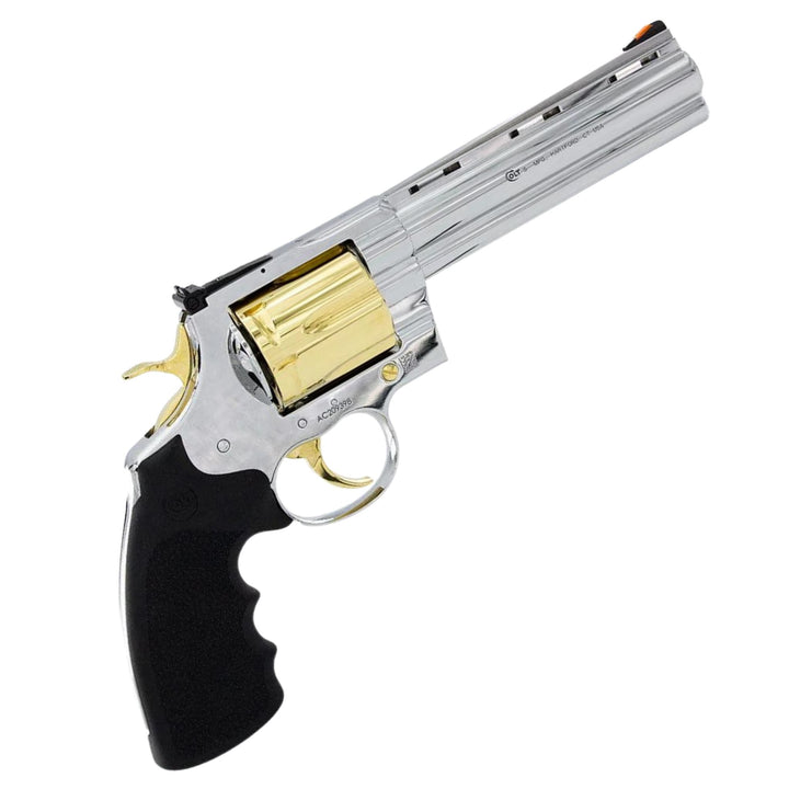 Colt Anaconda, 6", .44 Magnum, High Polished Stainless Steel & 24kt Gold Plated Accent, SKU: 6705454612582, 24 karat gold gun, 24 Karat Gold Firearm