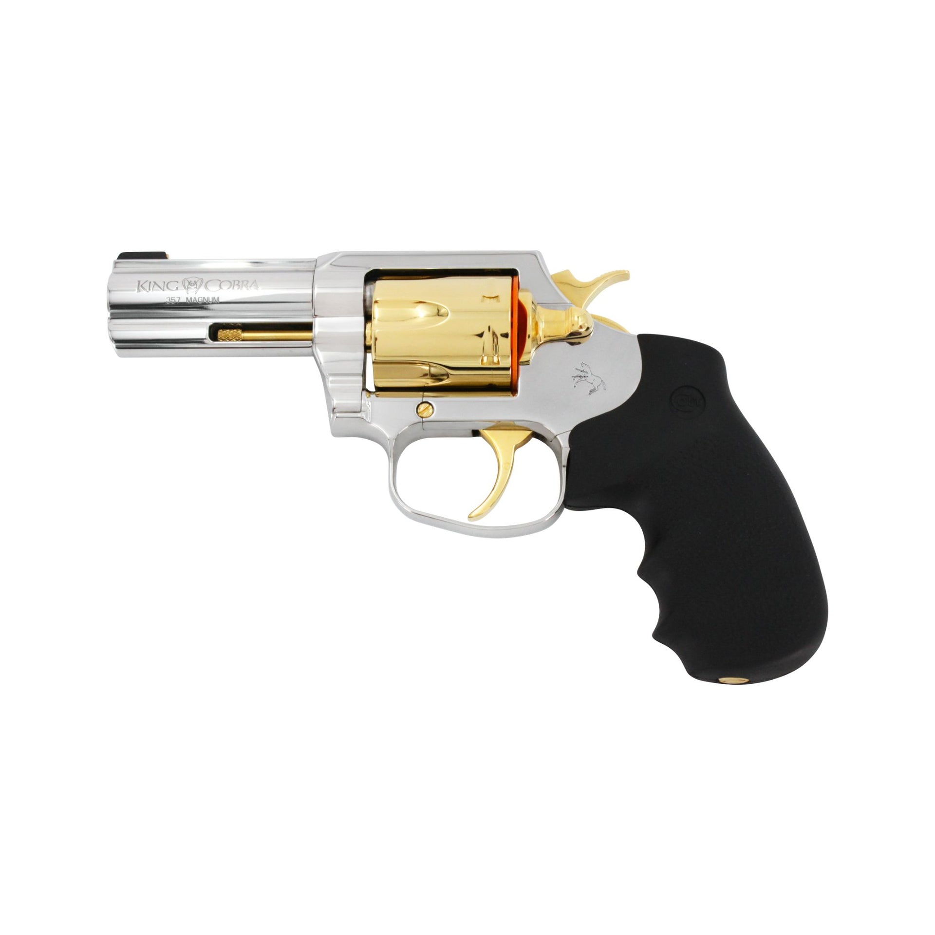 Colt King Cobra, 3", 357 Magnum, High Polish Stainless Steel, with 24K Gold Accents