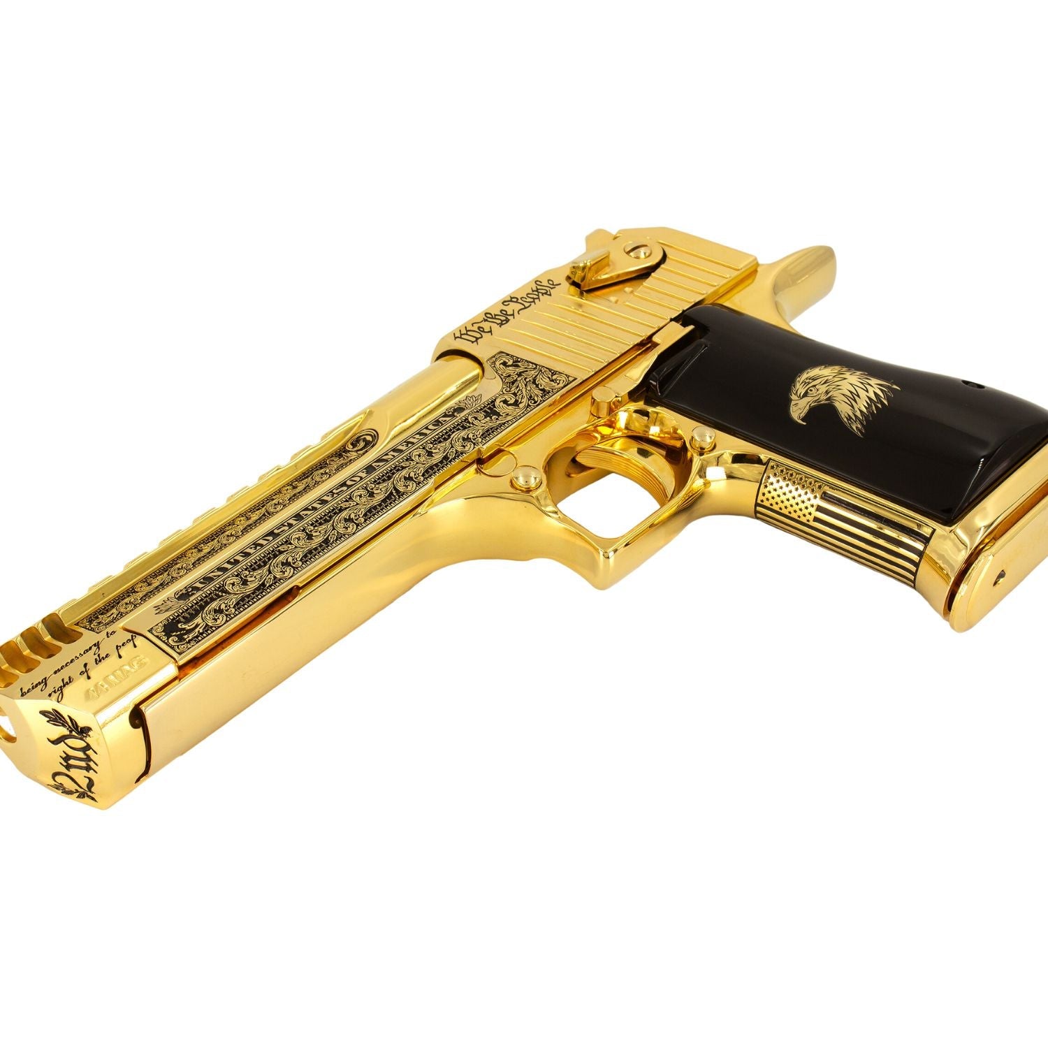 Magnum Research Desert Eagle Patriot 50 AE, 6", 24kt Gold Plated and Engraved, 7010459353190, 761226022350