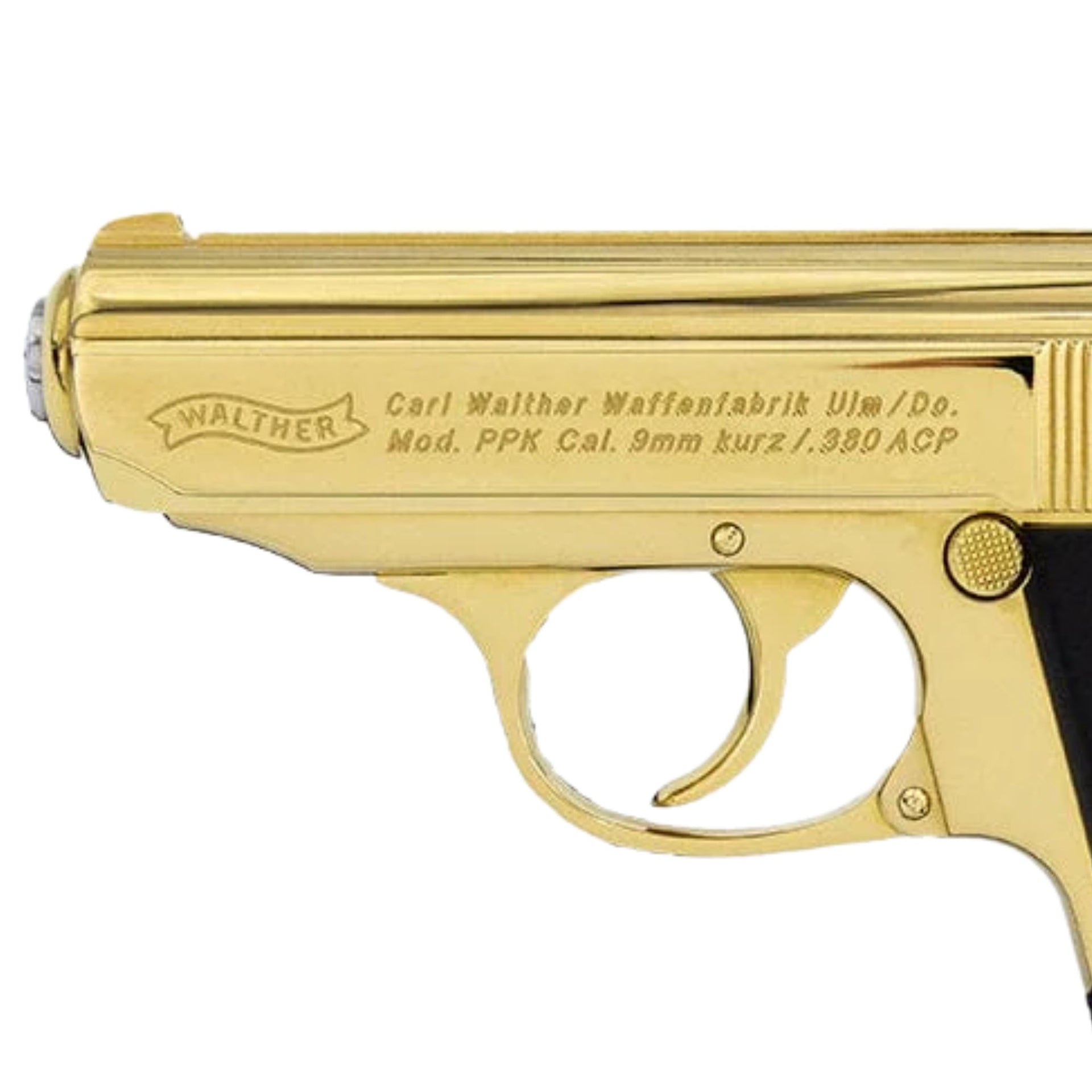 Walther PPK, .380 ACP, 3.3" 24kt Gold Plated, SKU: 6574191804518, Gold PPK