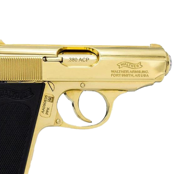 Walther PPK, .380 ACP, 3.3" 24kt Gold Plated, SKU: 6574191804518, Gold PPK